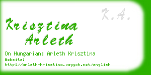 krisztina arleth business card